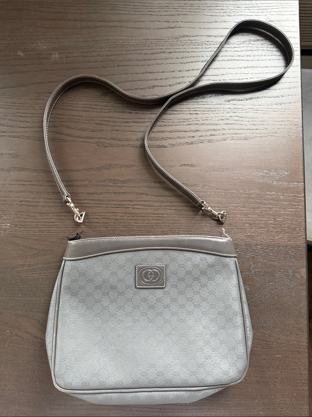 Gucci Gray Monogram Crossbody Bag